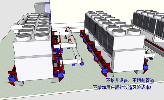 屋頂空調機組震動噪聲大，不切管道不抬設備方案這樣做！